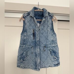 Blue Willi’s Cotton Blue Quilted Denim Vest